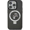 Karl Lagerfeld KLHMN61HMRSKCK iPhone 11 6.1" Fekete Keménytok Gyűrűs Állvány Karl&Choupettte Magsafe (KF001915)
