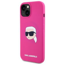 Karl Lagerfeld KLHMP15SSKHPPLF Silicone Karl Head MagSafe-kompatibilis tok iPhone 15 - élénk rózsaszín tok és táska