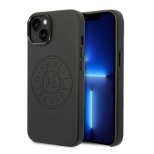 Karl Lagerfeld Leather Perforated Logo Apple iPhone 14 hátlap tok, fekete tok és táska