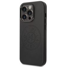 Karl Lagerfeld Leather Perforated Logo műanyag+szilikon tok iPhone 14 Pro fekete tok és táska