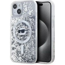 Karl Lagerfeld Liquid Glitter Choupette Head iPhone 15 MagSafe átlátszó tok (KLHMP15SLGCHSGH) tok és táska