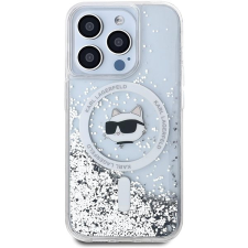 Karl Lagerfeld Liquid Glitter Choupette Head iPhone 15 Pro Max átlátszó MagSafe tok tok és táska