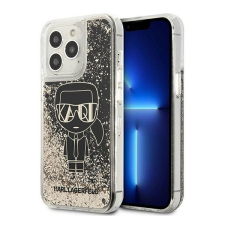 Karl Lagerfeld Liquid Glitter Gatsby hátlap tok Apple iPhone 13 Pro, fekete tok és táska