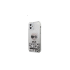 Karl Lagerfeld Liquid Glitter Iconic hátlap tok Apple iPhone 12 mini, ezüst tok és táska