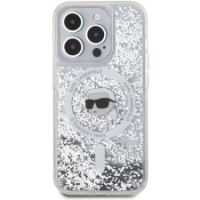 Karl Lagerfeld Liquid Glitter Karl Head iPhone 15 Pro MagSafe átlátszó tok (KLHMP15LLGKISGH) tok és táska