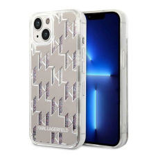 Karl Lagerfeld Liquid Glitter Monogram Apple iPhone 14 hátlap tok, ezüst tok és táska