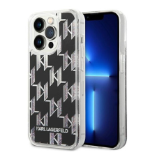 Karl Lagerfeld Liquid Glitter Monogram Apple iPhone 14 Pro Max hátlap tok, fekete tok és táska