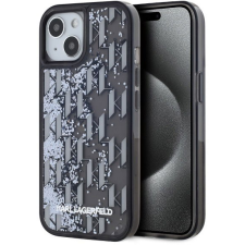 Karl Lagerfeld Liquid Glitter Monogram Gradient iPhone 15 fekete tok (KLHCP15SLKLGKCCK) tok és táska