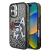 Karl Lagerfeld Liquid Glitter Scattered Choupette iPhone 16 hátlap tok, fekete