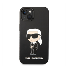 Karl Lagerfeld Liquid Ikonik NFT szilikon hátlap tok Apple iPhone 14 Plus, fekete tok és táska