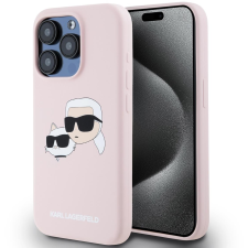 Karl Lagerfeld Liquid Silicone Double Heads MagSafe iPhone 15 Pro Pink tok (KLHMP15LSKCHPPLP) tok és táska