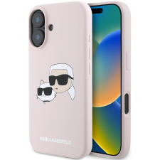 Karl Lagerfeld Liquid Silicone Double Heads MagSafe iPhone 16 Pink tok (KLHMP16SSKCHPPLP) tok és táska