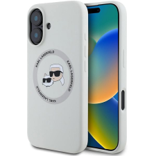 Karl Lagerfeld Liquid Silicone K&CH Heads MagSafe iPhone 16 Pro Beige tok tok és táska