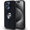 Karl Lagerfeld Liquid Silicone Karl and Choupette MagSafe iPhone 14 Pro Black tok (KLHMP14LSCMKCRHK)