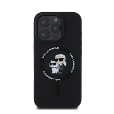 Karl Lagerfeld Liquid Silicone Karl and Choupette MagSafe iPhone 16 Pro Black tok tok és táska