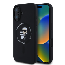Karl Lagerfeld Liquid Silicone Karl and Choupette MagSafe tok iPhone 16 - fekete tok és táska