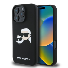Karl Lagerfeld Liquid Silicone MagSafe tok iPhone 16 Pro Max Double Heads fekete tok és táska