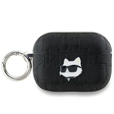 Karl Lagerfeld Monogram Choupette Head tok AirPods Pro 2 - fekete fülhallgató, fejhallgató tok