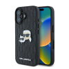 Karl Lagerfeld Monogram Karl&amp;Chaoupette Head Pin iPhone 16 kemény hátlap tok, fekete KLHCP16SPGKLKCPK