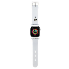 Karl Lagerfeld óraszíj KLAWMSLKNH Apple Watch 38/40/41mm fehér szíj 3D gumiból Karl fej tok okosóra kellék