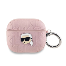 Karl Lagerfeld PU domborított Karl Head tok AirPods 3 készülékhez rózsaszín fülhallgató, fejhallgató tok