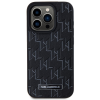 Karl Lagerfeld PU Leather Monogram Metal Logo iPhone 15 Pro Max MagSafe fekete tok (KLHMP15XPKHPORPK)