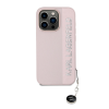 Karl Lagerfeld PU Saffiano Rhinestone Charm Apple iPhone 15 Pro Max hátlap tok, rózsaszín