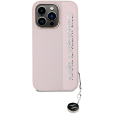 Karl Lagerfeld PU Saffiano Rhinestone Charm iPhone 14 Pro Max rózsaszín tok (KLHCP14XPSAKDGCP) tok és táska
