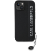 Karl Lagerfeld PU Saffiano Rhinestone Charm iPhone 15 fekete tok (KLHCP15SPSAKDGCK)