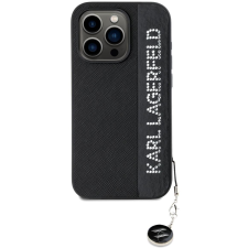 Karl Lagerfeld PU Saffiano Rhinestone Charm iPhone 15 Pro Max fekete tok (KLHCP15XPSAKDGCK) tok és táska