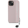 Karl Lagerfeld PU Saffiano Rhinestone Charm iPhone 15 rózsaszín tok (KLHCP15SPSAKDGCP)