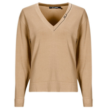 Karl Lagerfeld Pulóverek LIGHT V-NECK KNIT SWEATER Bézs EU L