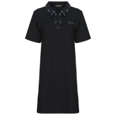 Karl Lagerfeld Rövid ruhák BOUCLE MIX POLO DRESS Fekete EU S