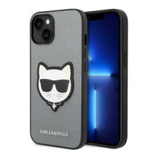 Karl Lagerfeld Saffiano Choupette Head Patch Apple iPhone 14 Plus hátlap tok, ezüst tok és táska