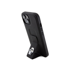 Karl Lagerfeld Saffiano Grip Stand Metal Logo Case for iPhone 15 fekete (KLHCP15SGSAKCPK) tok és táska