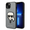 Karl Lagerfeld Saffiano Karl's Head Patch Apple iPhone 14 Plus hátlap tok, ezüst