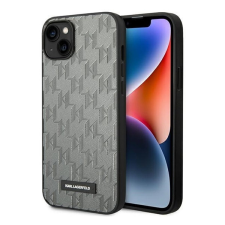 Karl Lagerfeld Saffiano Mono Metal Apple iPhone 14 Plus hátlap tok, szürke tok és táska