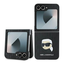 Karl Lagerfeld Saffiano Monogram tok Samsung Galaxy Z Flip 6 - fekete tok és táska