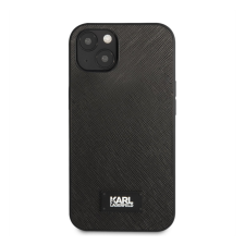 Karl Lagerfeld Saffiano Plaque hátlap tok Apple iPhone 13 mini, fekete tok és táska