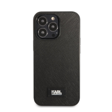 Karl Lagerfeld Saffiano Plaque hátlap tok Apple iPhone 13 Pro Max, fekete tok és táska