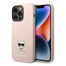 Karl Lagerfeld Silicone Choupette Body Apple iPhone 14 Pro hátlap tok, halvány rózsaszín tok és táska