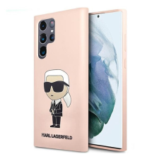 Karl Lagerfeld Silicone Ikonik Samsung Galaxy S23 Ultra, szilikon tok, rózsaszín tok és táska