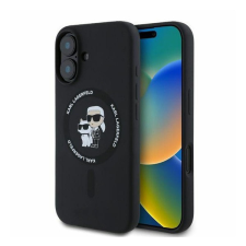 Karl Lagerfeld Silicone KC Heads Ring Apple iPhone 16 hátlap tok, fekete tok és táska