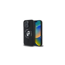 Karl Lagerfeld Silicone KC Heads Ring Apple iPhone 16 Pro hátlap tok, fekete tok és táska