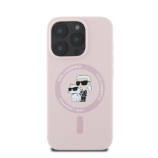 Karl Lagerfeld Silicone KC Heads Ring Apple iPhone 16 Pro hátlap tok, rózsaszín tok és táska