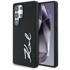 Karl Lagerfeld Silicone Metal Signature Logo Samsung Galaxy S25 Ultra szilikon tok, fekete tok és táska