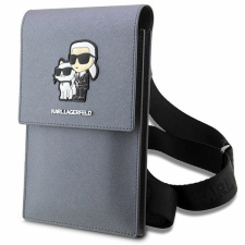Karl Lagerfeld táska KLWBSAKCPMG ezüst Saffiano Karl & Choupette tok és táska