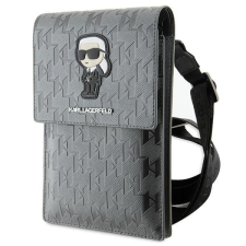 Karl Lagerfeld táska KLWBSAKHPKG ezüst Saffiano Monogram ikonikus saffiano/ezüst tok és táska