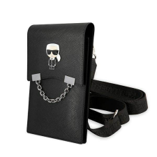 Karl Lagerfeld telefon táska KLWBSAIPCK fekete ikonikus Karl tok lánccal tok és táska