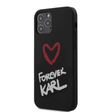 Karl Lagerfeld Telefontok iPhone 12 - Karl Lagerfeld Forever Karl Kemény Tok - Fekete tok és táska